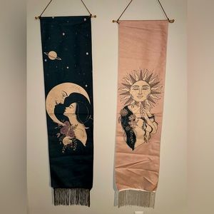 Set of the sun and moon wall decor
